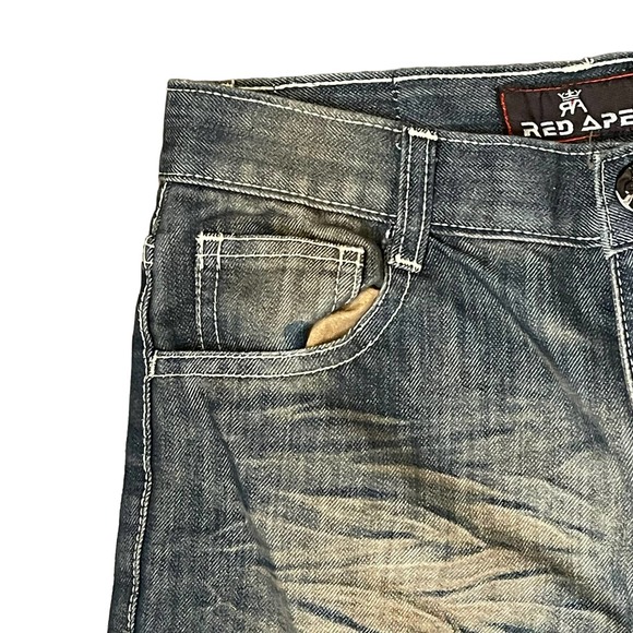 Red Ape Plus Size Straight Leg Jeans Women Mid-Rise Cotton Stone Washed Denim 14 - Picture 5 of 9